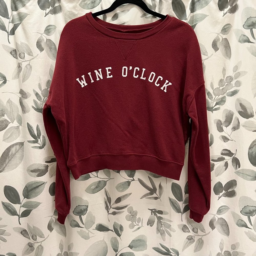 Burgundy “Wine O' Clock” Sweater